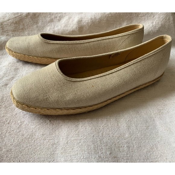 Shoes | Vintage Liz Claiborne Canvas Flats, Natural & Jute Colour | 9M - Picture 1 of 13